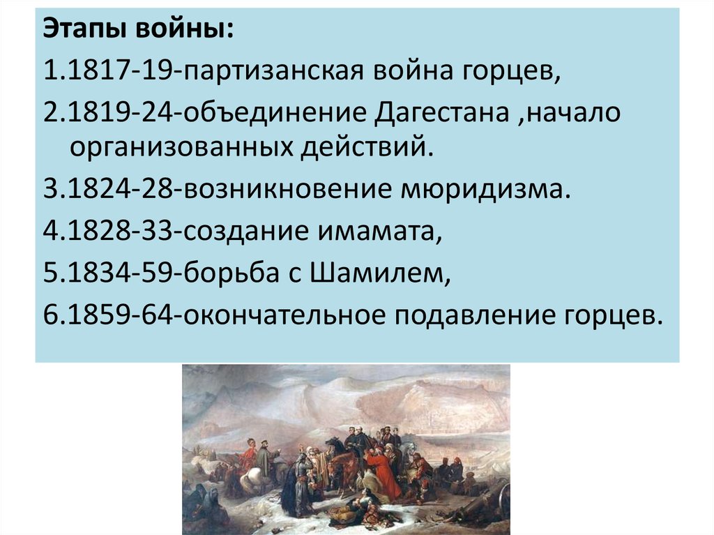 Информационно творческий проект кавказская война составьте дайджест краткое изложение