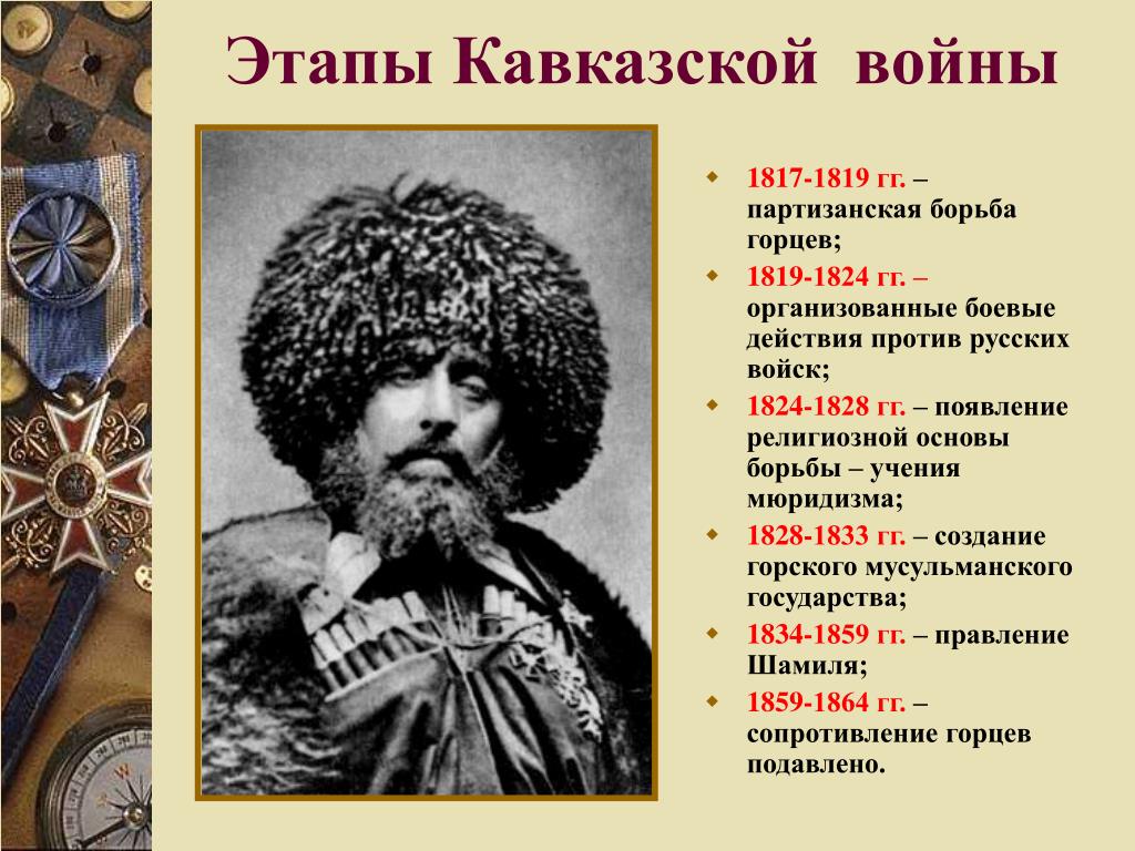 Проект на тему кавказская война 9 класс история