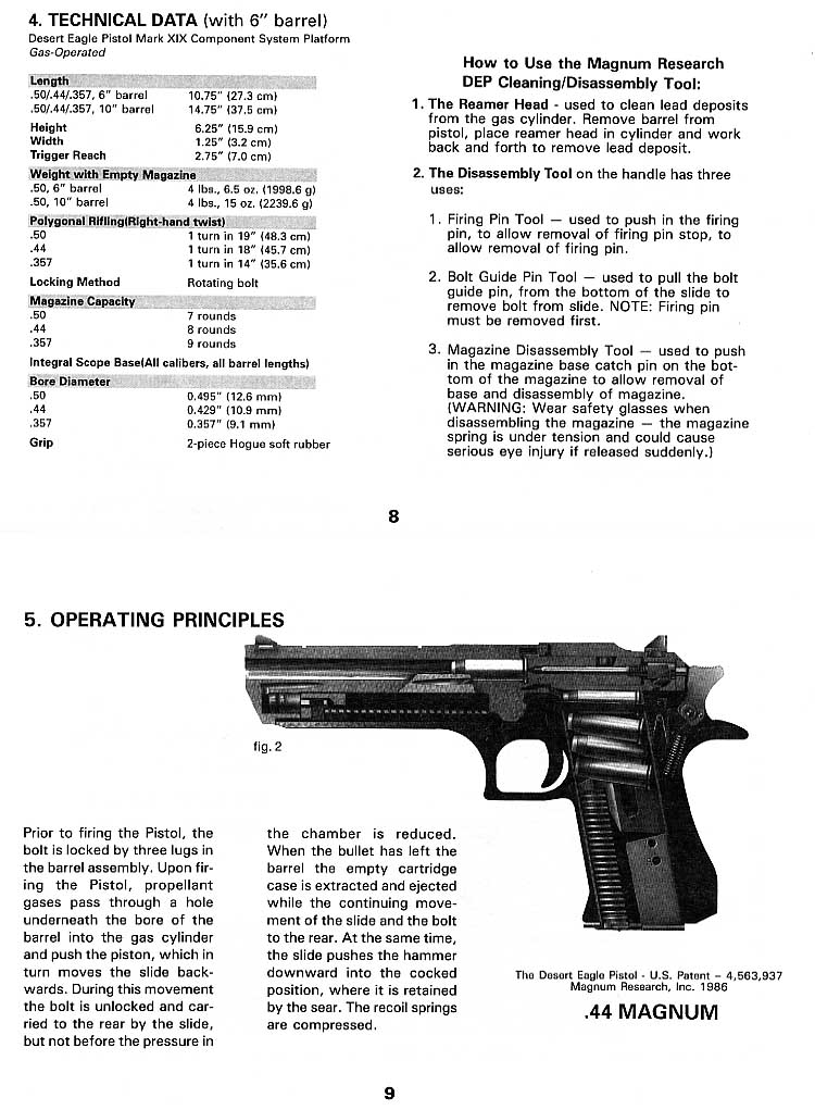 Пистолет дезерт игл: калибры, характеристики и патроны