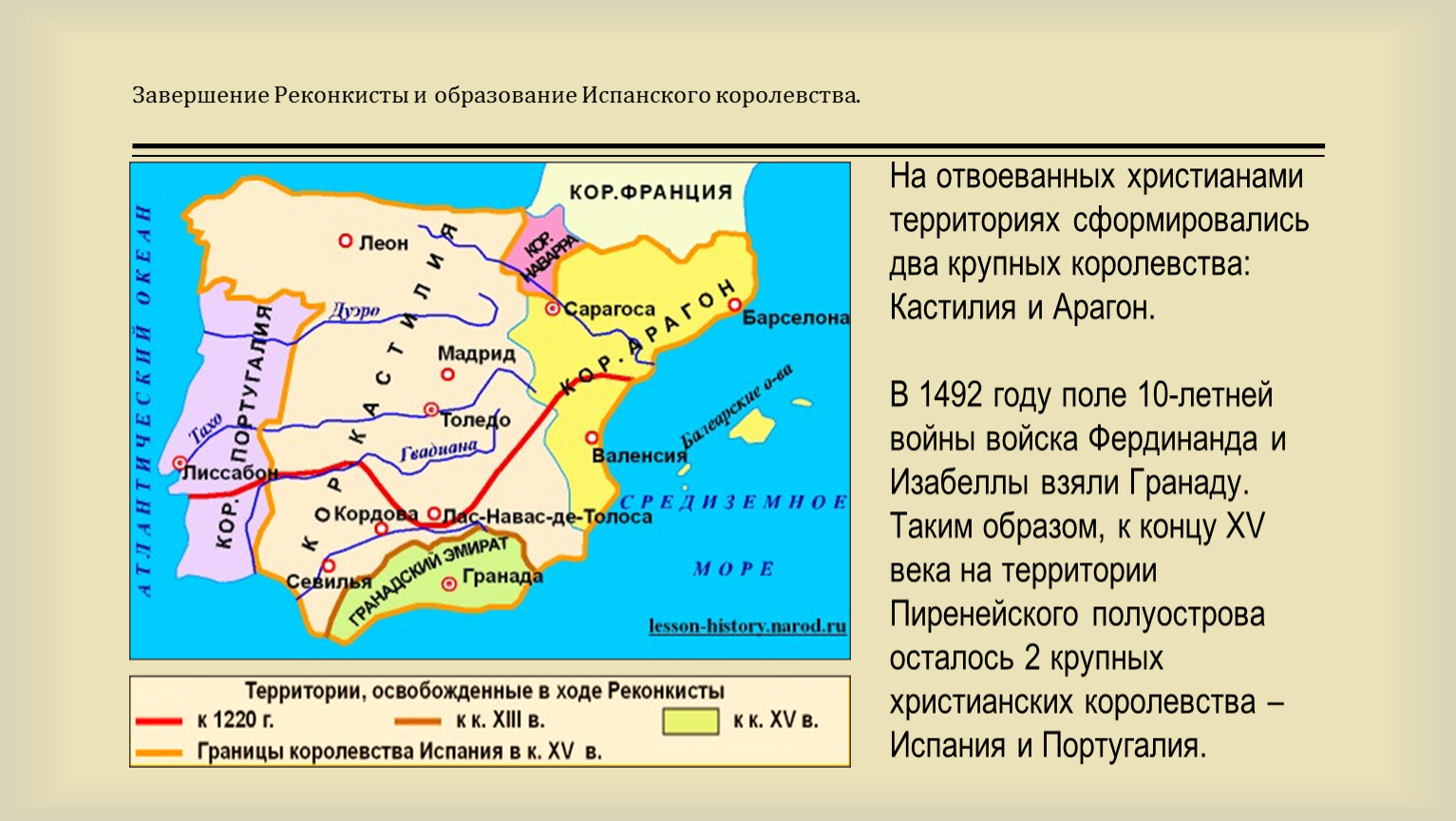 Реконкиста на пиренейском полуострове карта