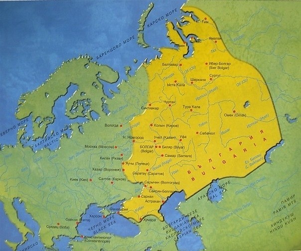 Карта волжской булгарии с городами