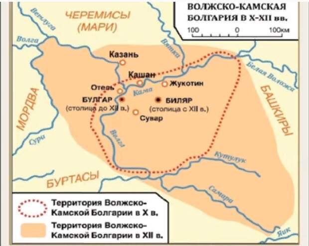 Карта городов волжской булгарии