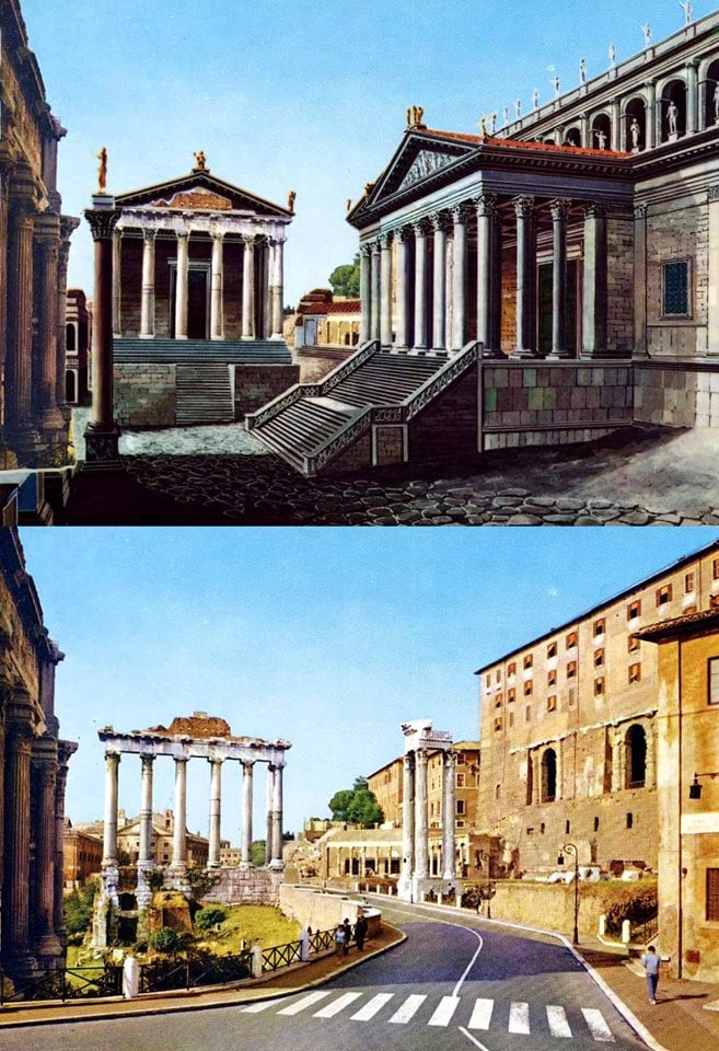 Как древние здания рима выглядели 2000 лет назад, и как изменились с того времени