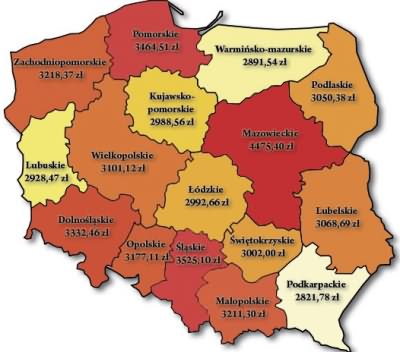 Карта воеводств в польше