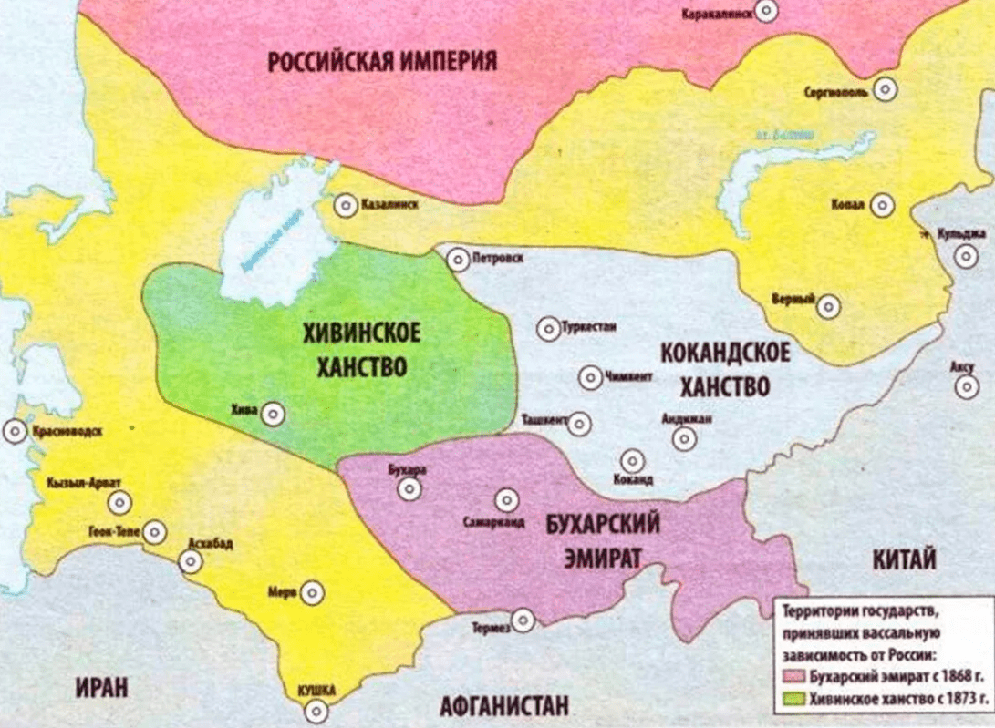 Карта хивинского ханства