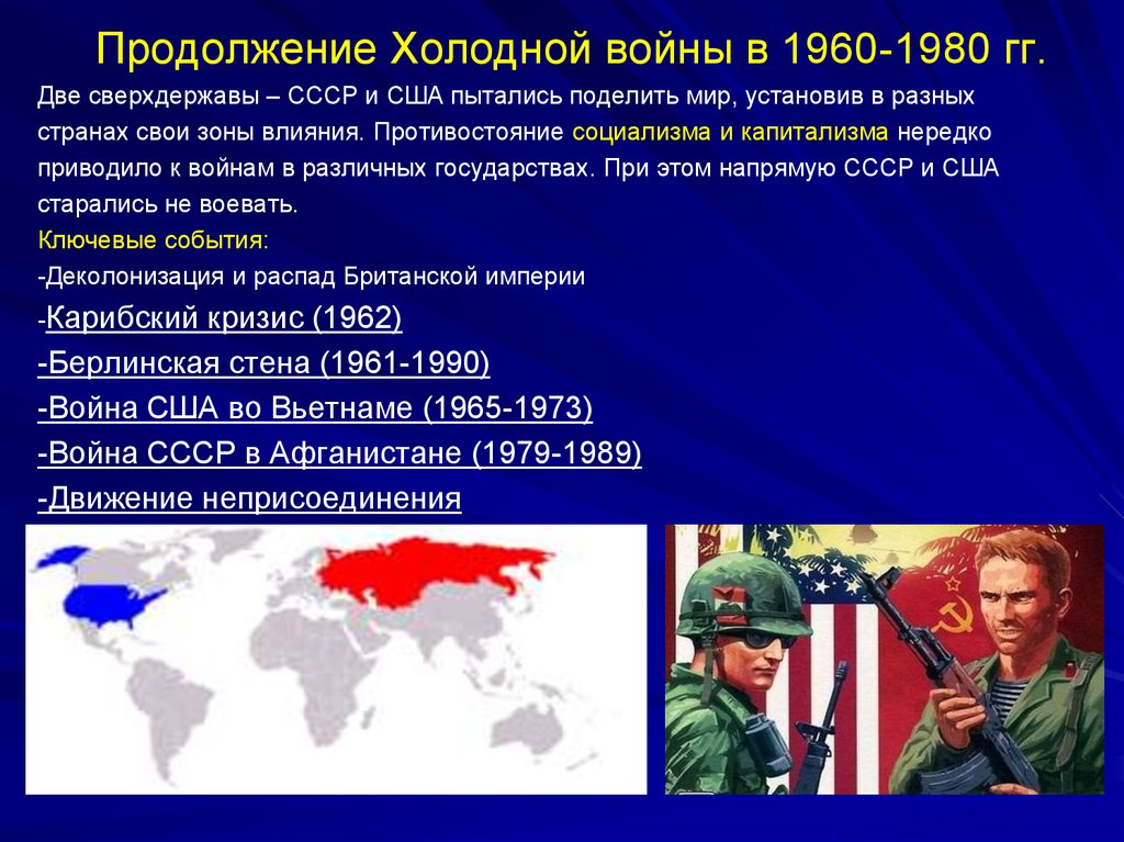 Конфликт двух стран. Годы холодной войны СССР И США.