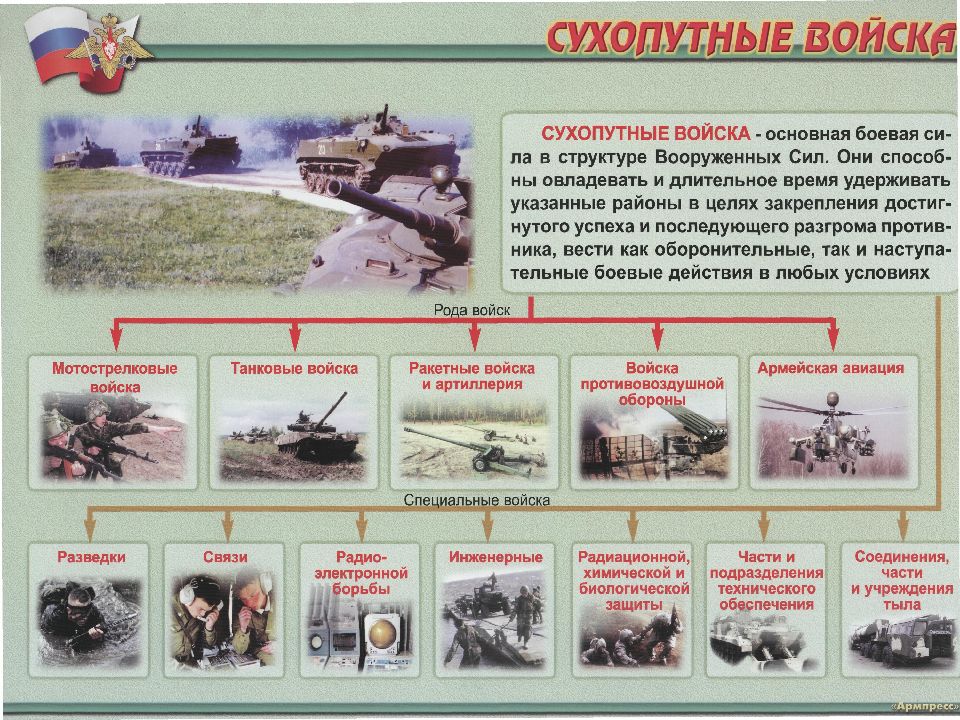 Состав сухопутных войск в виде схемы